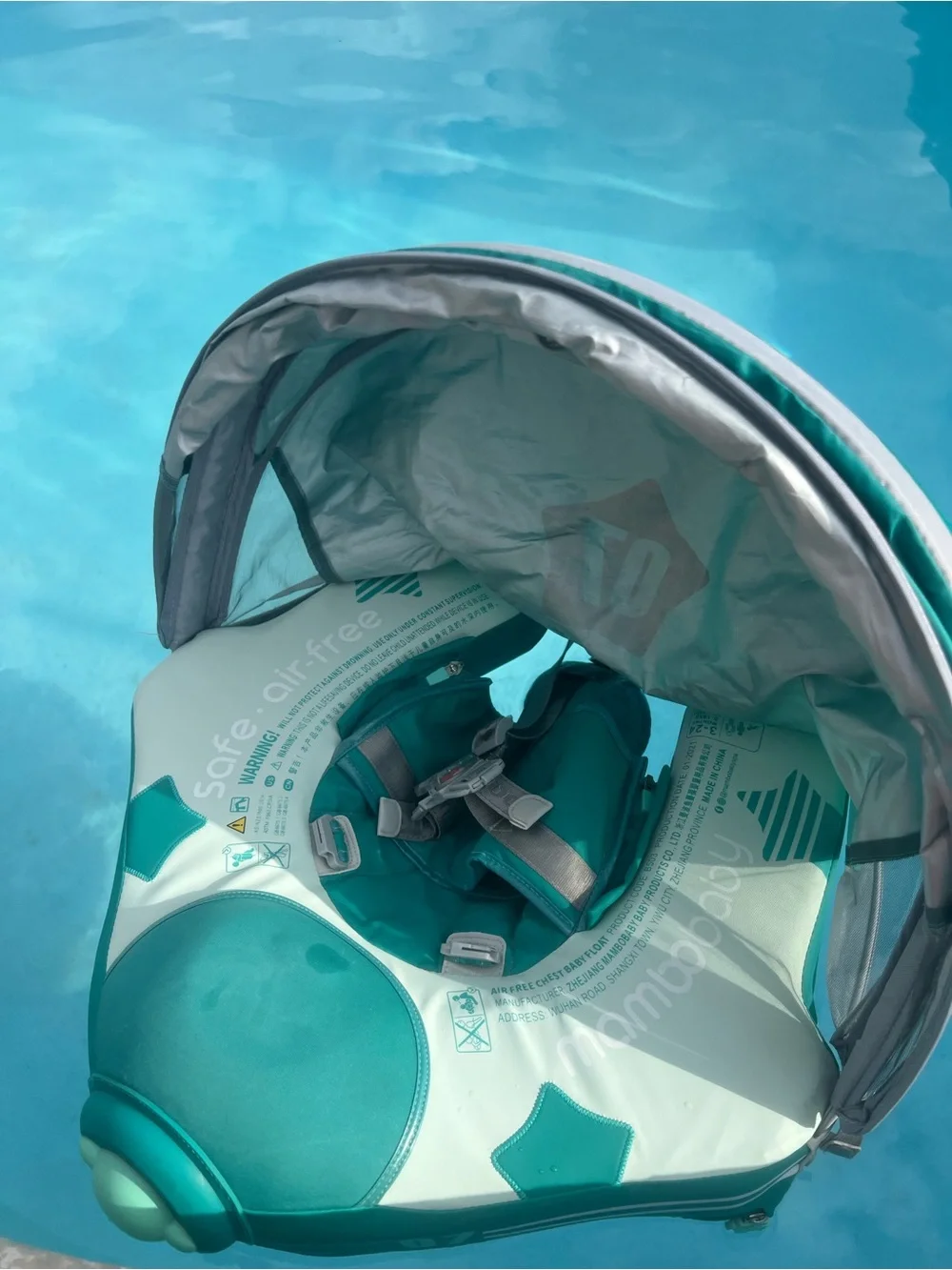 Mambo Baby Teal Swim Float with UPF50+ Sun Canopy